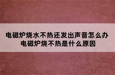 电磁炉烧水不热还发出声音怎么办 电磁炉烧不热是什么原因